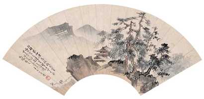 溥心畬 1931年作 洞庭秋晓 扇面
